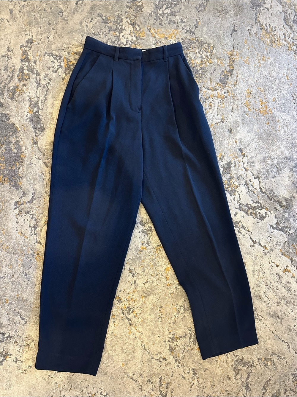 High-Waisted Wilfred Essie Navy Tapered Dress Pants